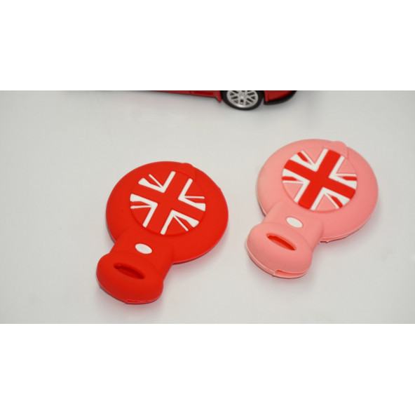 Mini Cooper Clubman Countryman R56 Silikon Anahtar Kırmızı Pembe Kılıf Seti - 2