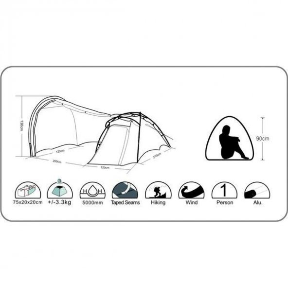 Wildland C Mover 3 Mevsim 1 Kişilik Kamp Çadırı - 2