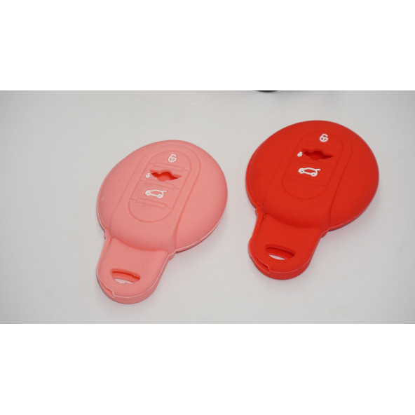 Mini Cooper S Roadster R50 R53 F54 F55 F56 Silikon Anahtar Pembe Kırmızı Kılıf Seti - 4