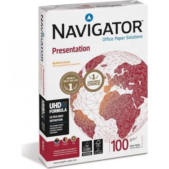 Navigator Fotokopi Kağıdı Gramajlı Laser-Copy-Inkjet Presentation 500 LÜ A4 100 GR Beyaz