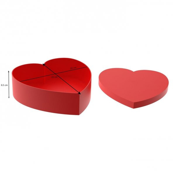 Plastik Kalp Kutu 22x6cm - 6