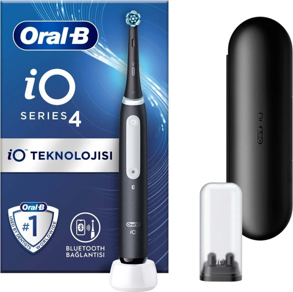 Oral-B iO 4 Şarjlı Diş Fırçası Mat Siyah + Seyahat Kabı Hediyeli