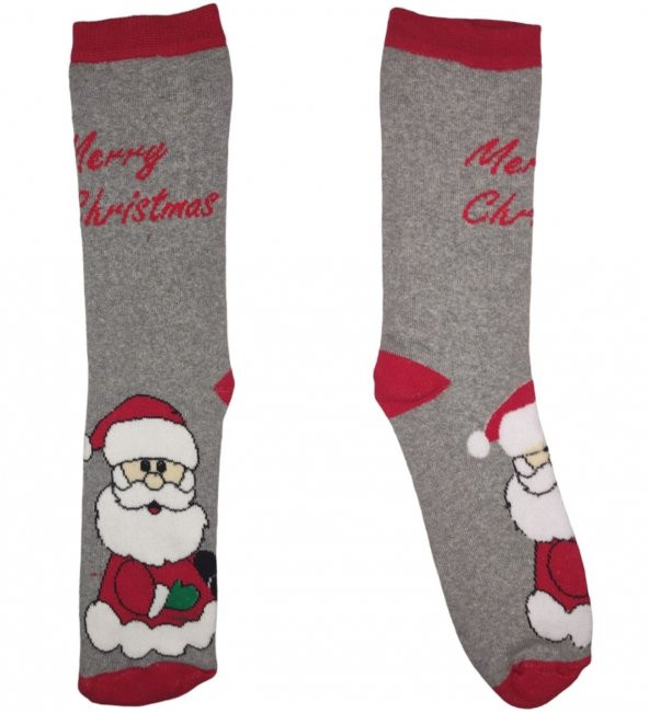 Unİsex Yılbaşı Temalı Altılı Havlu Çorap Seti - 5