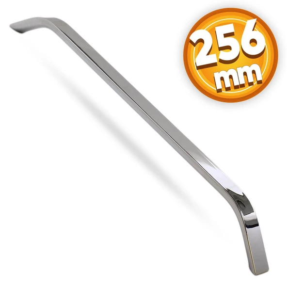 Volga Mobilya Mutfak Dolap Dolabı Kapak Çekmece Kulpu Kulpları Kulbu 256 Mm Parlak Krom Metal Kulp