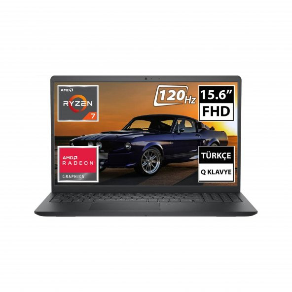 Dell Inspiron 15 3525 I3525106U06 Ryzen7 5825U 32GB 512SSD 15.6" FullHD FreeDOS Taşınabilir Bilgisayar - Resim 1