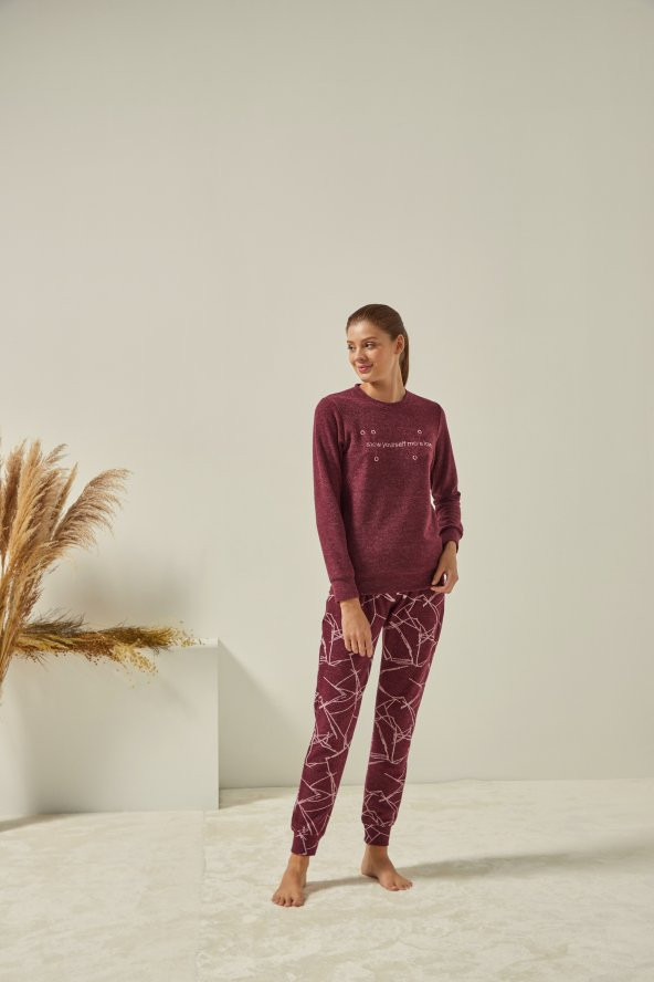 Poleren 7342 Kadın Kışlık Pijama Takım - 2