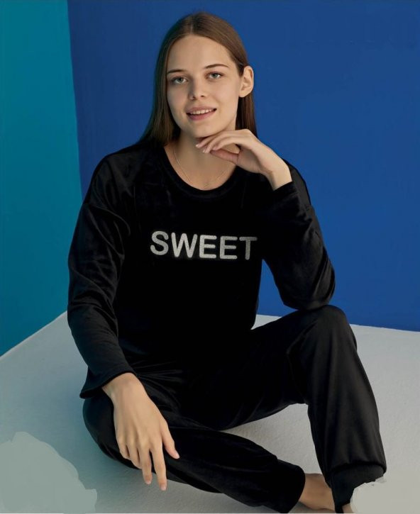 Mihra 13136 Kadın Kışlık Kadife Pijama Takımı