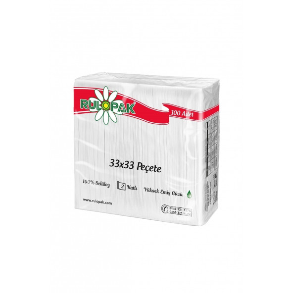Rulopak 33x33 Garson Katlama Peçete 100 Adet 12'li Paket