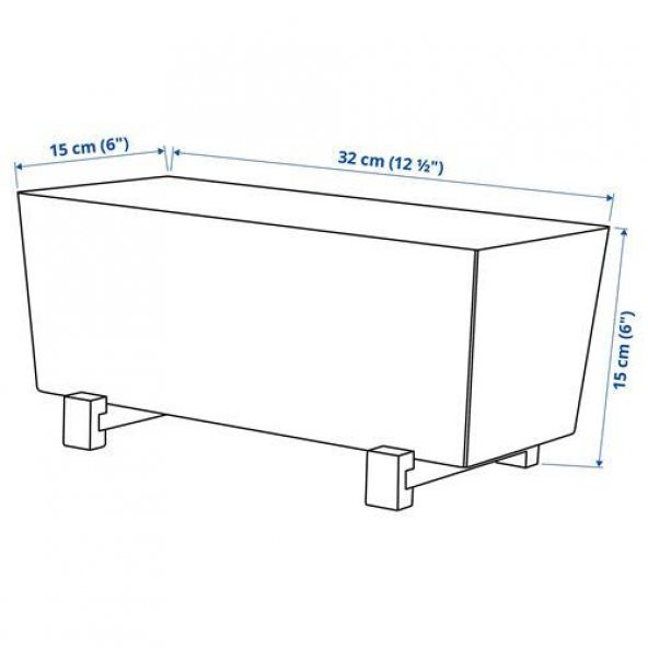 Ayak Standlı Metal Saksı MeridyenDukkan Beyaz Renk, 32x15 cm İç Mekan - 5