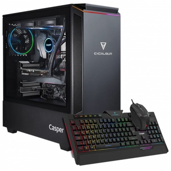 Casper Excalibur E60H.114F-8VH0T i5-11400F 8 GB 500 GB SSD GTX1650 Masaüstü Oyuncu Bilgisayarı - Resim 1
