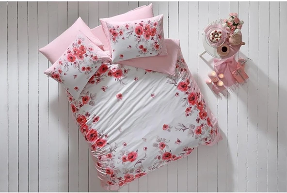 Taç Anneler Günü Glow Shiny Pembe Çift Kişilik Nevresim Takımı