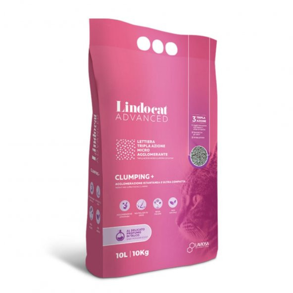 Lindocat Advanced Clumping + Bebek Pudrası Kokulu kedi Kumu 10 L