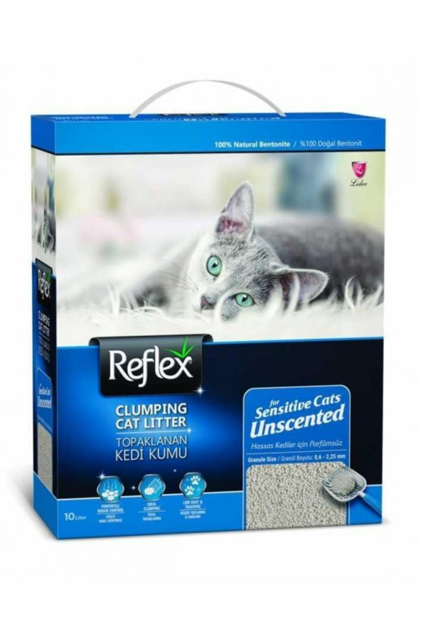 Reflex Hassas Kediler İçin Kokusuz Hızlı Topaklanan Kedi Kumu 10 Lt