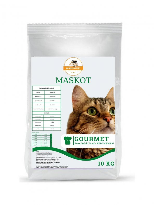 Maskot Gurme Yetişkin Kedi Maması 10 kg