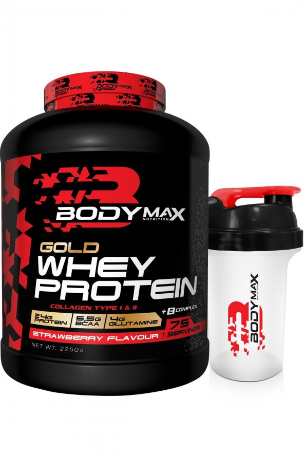 Bodymax Gold Whey Protein Tozu 2250Gr 75 Servis Çilek Aromalı