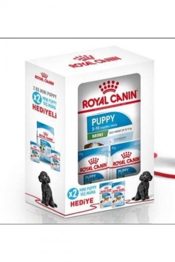 Royal Canin Mini Puppy Bundle / Küçük Irk Yavru Köpek Maması 2 Kg + Pouch Yaş Mama 85g X 2 Adet