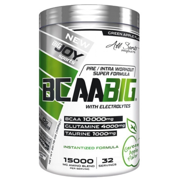 Bcaabig Bcaa Yeşil Elma Aroma 589g Bcaa+glutamine 10g Bcaa+4g Glutamin+1g Taurine Aminoasit