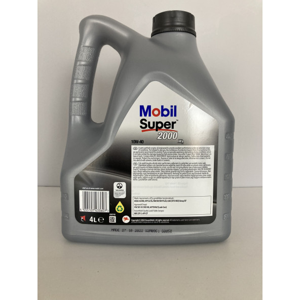 Mobil Süper 2000 X1 10W-40 4lt Benzin ve Dizel Motor Yağı( Üretim Yılı : 04/2024) - 2