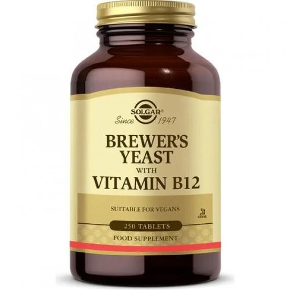 Solgar Brewer's Yeast with Vitamin B12 250 Tablet 033984004009