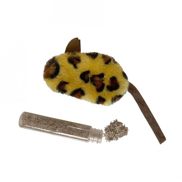 Markapet Kedi Oyuncağı Leopar Desenli Peluş Fare 6-10-18 cm