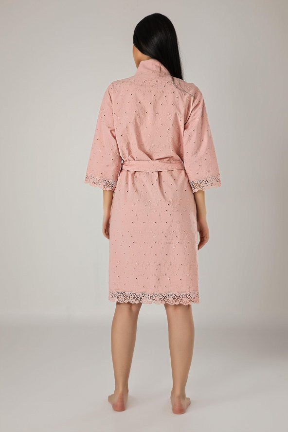 Kimono Keten Pamuklu Bayan Sabahlık - 5