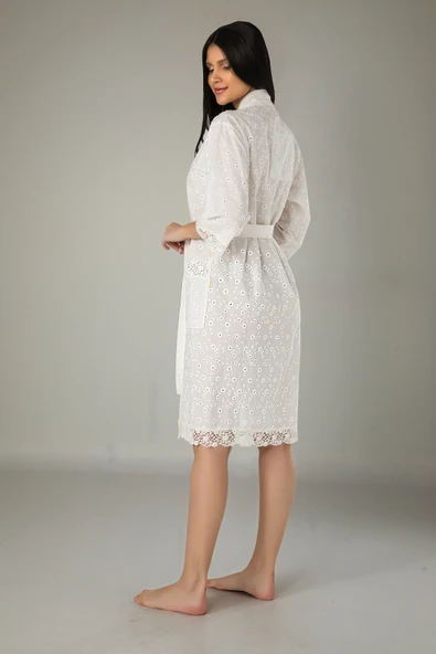 Kimono Keten Pamuklu Bayan Sabahlık - 2