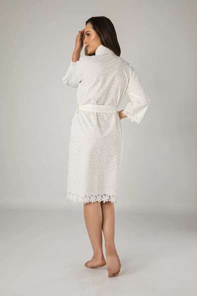 Kimono Keten Pamuklu Bayan Sabahlık - 2