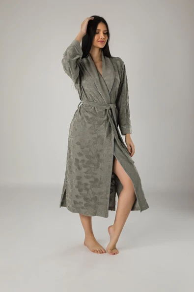 Nuşa Bambo Cotton Bayan Sabahlık Bornoz - 3
