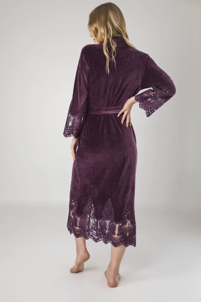 Nuşa dantelli Bambo Cotton Bayan Sabahlık - 7