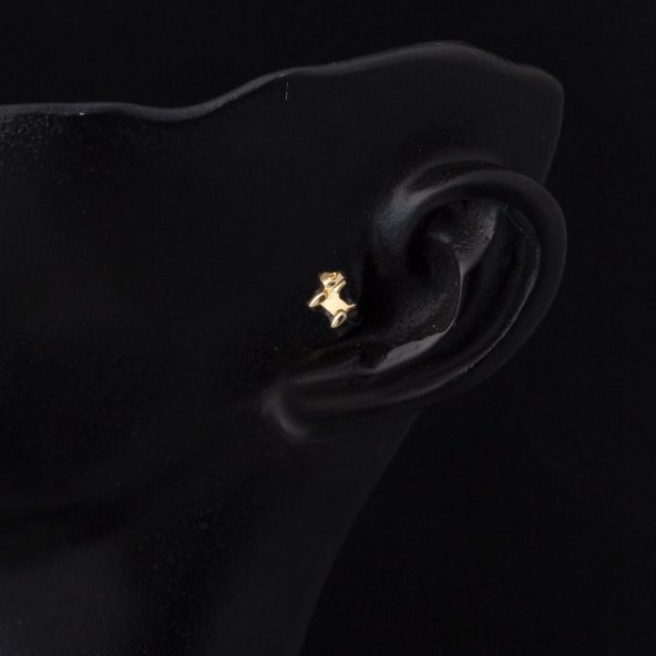 14 Ayar Altın Tragus Piercing Küpe - 2