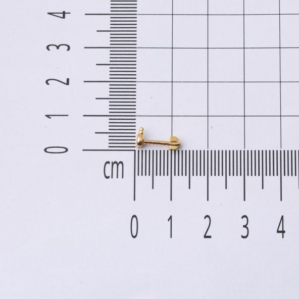 14 Ayar Altın Göz Tektaş Tragus Küpe - 5