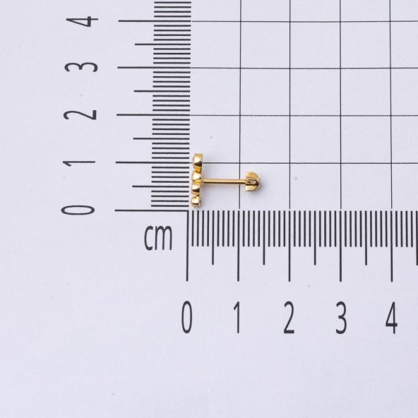 14 Ayar Altın Piercing Tragus Küpe - 5