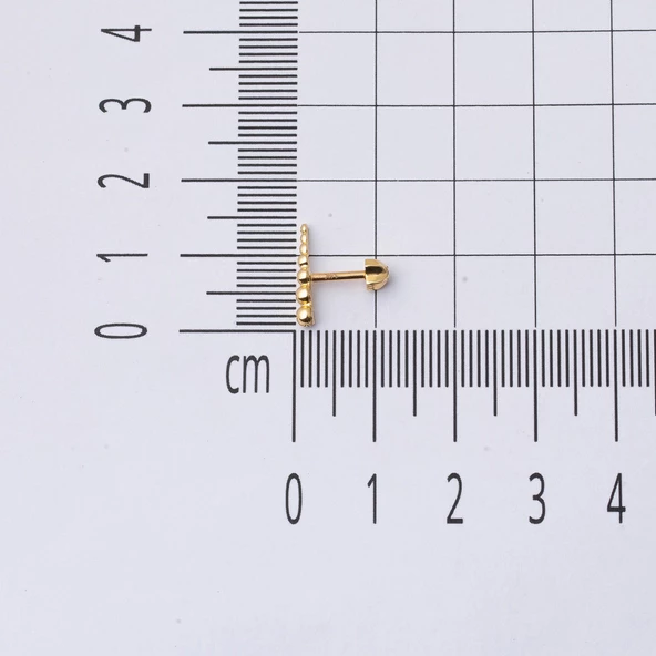 14 Ayar Altın Piercing Tragus Küpe - 5