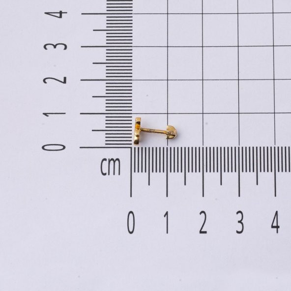 14 Ayar Altın Piercing Tragus Küpe - 5