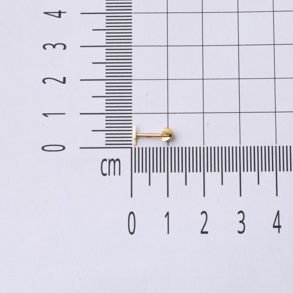 14 Ayar Altın Meta Piercing Tragus Küpe - 5