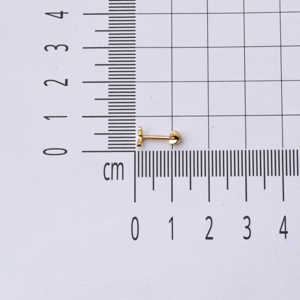 14 Ayar Altın Tragus Piercing Küpe - 5