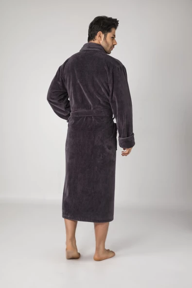 Nuşa Sports Nakışlı Bambo Cotton Erkek Bornozu - 6