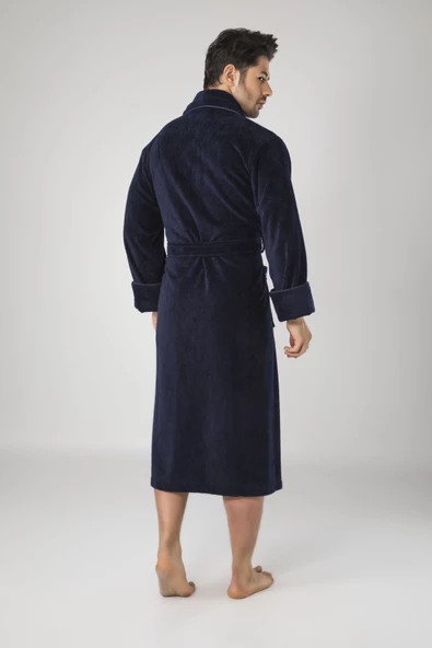 Nuşa Sports Nakışlı Bambo Cotton Erkek Bornozu - 4