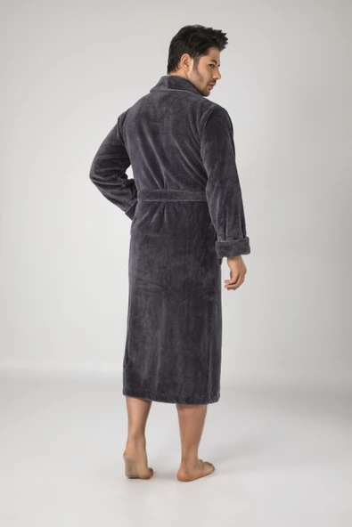 Nuşa Sports Nakışlı Bambo Cotton Erkek Bornozu - 2