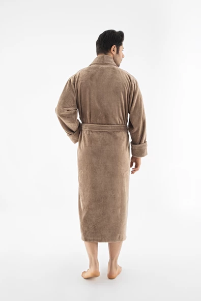 Devetüyü Biyeli Bambu Cotton Erkek Bornozu - 4