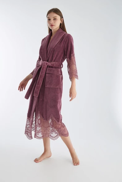 Uzun Şalyaka Dantelli Bambo Cotton - 9