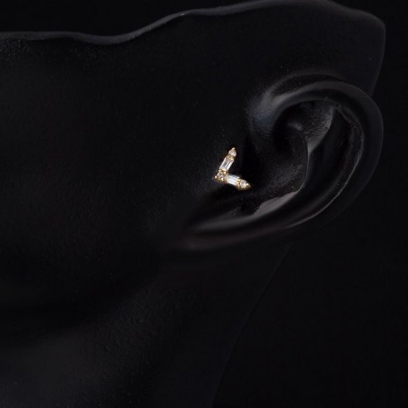 14 Ayar Altın Tragus Piercing Küpe - 2