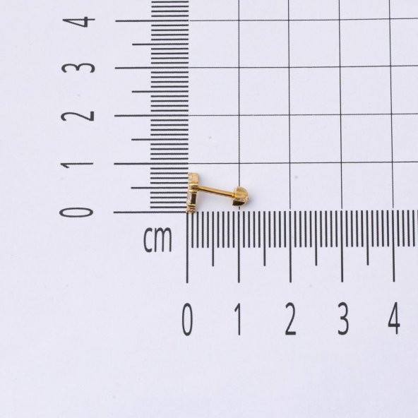 14 Ayar Altın Tragus Piercing Küpe - 5