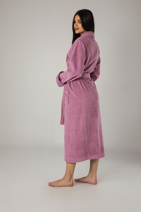 KremNakışlı Bambo Cotton Bayan Bornozu - 4