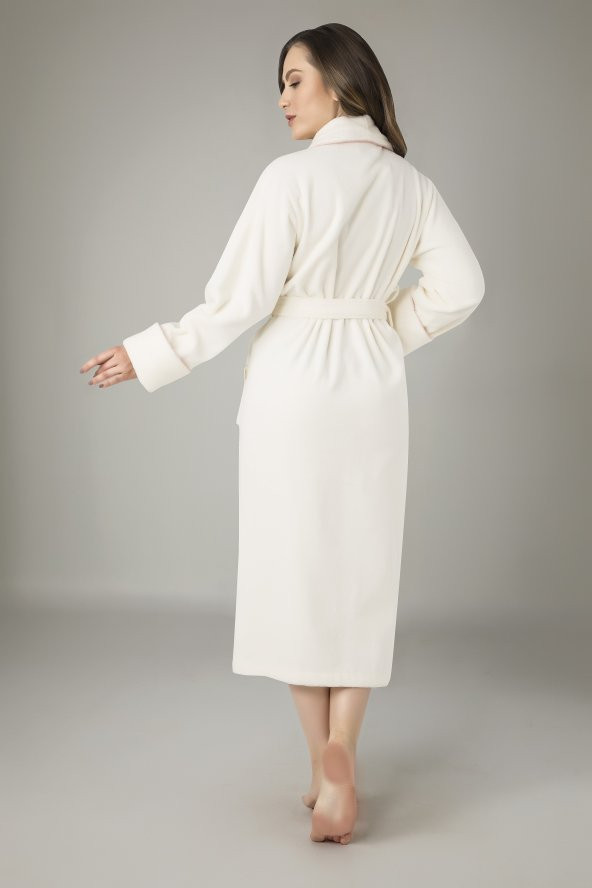 Yaka Nakışlı Bambo Cotton Bayan Bornozu - 2
