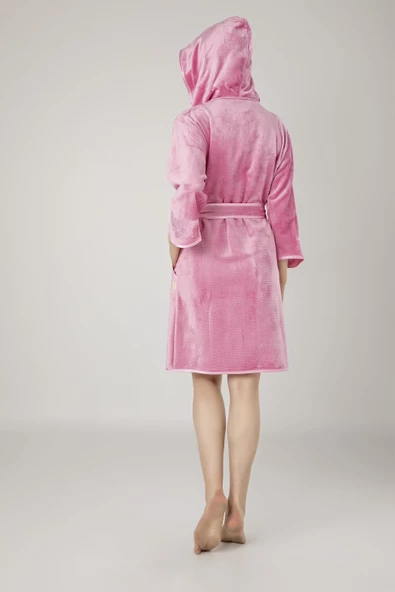 Nakışlı Pamuklu Bayan Bornozu - 6