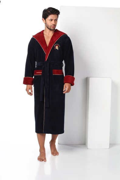 Nuşa SPARTACUS Kapşonlu Erkek Bornozu - 6