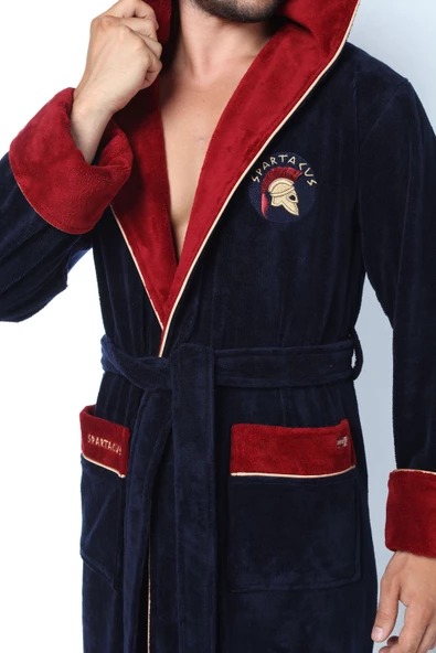 Nuşa SPARTACUS Kapşonlu Erkek Bornozu - 5
