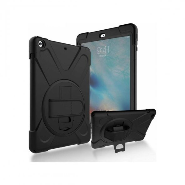 Apple iPad Air Standlı Zırhlı Silikon Tablet Kılıfı