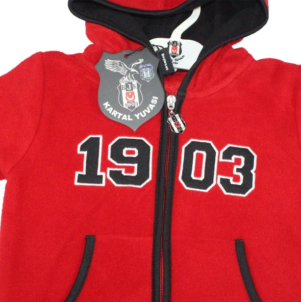 Beşiktaş Lisanslı Uzun Kol Kapüşonlu Polar Sweat - 3